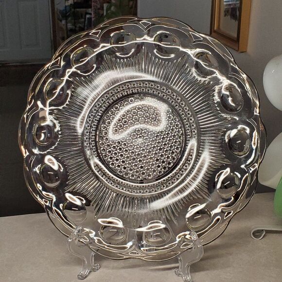 Bartlett Collins St. Genevieve Clear Divided Platter - Picture 1 of 4